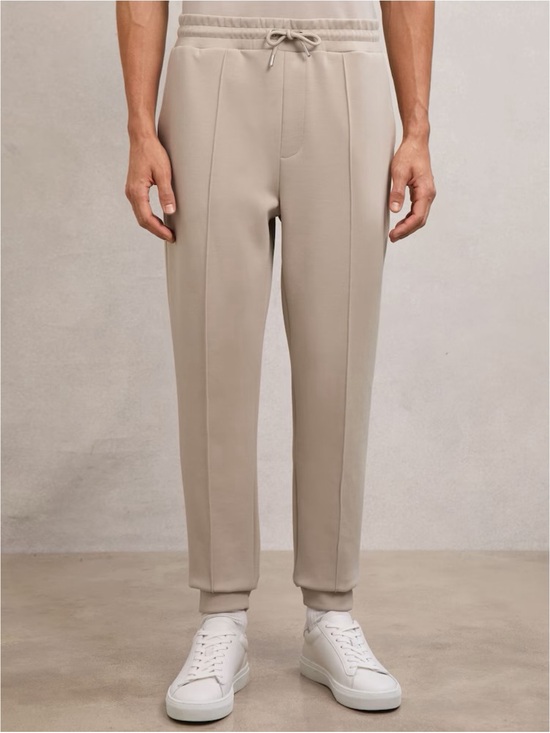 Reiss Other - REISS Premier Premium Interlock-Jersey Joggers in Stone